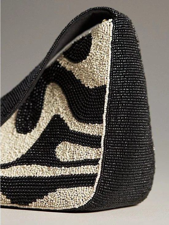 Anthropologie Asymmetric Beaded Shoulder Bag - Picture 3 of 7